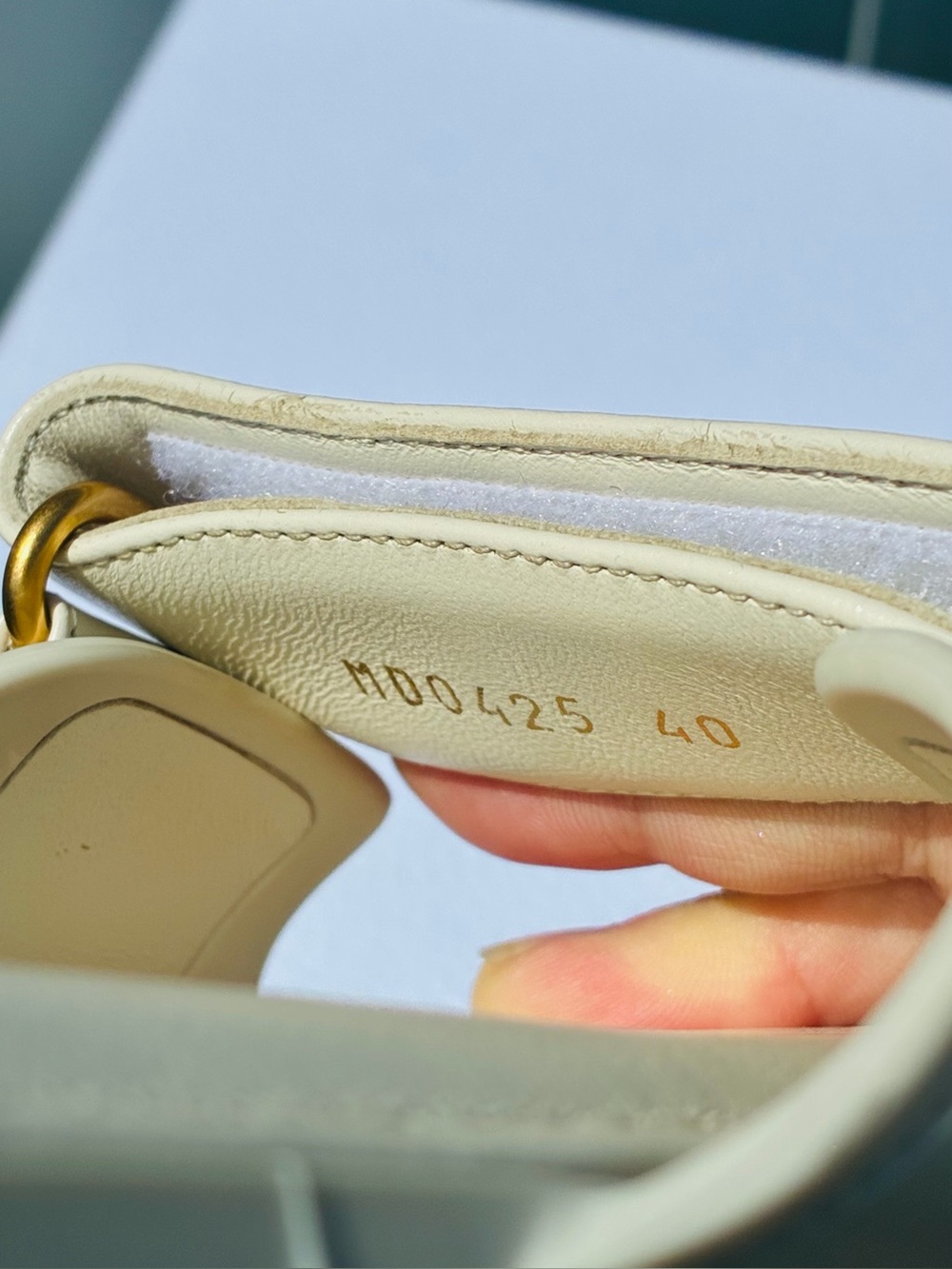 DIOR DIORACT OFF-WHITE LAMB LEATHER SLIDE FLAT SANDALS GOLD LOGO SZ 40 NEW - Picture 11 of 16